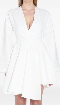 Alaia White Asymmetrical Dress with Belt