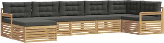 vidaXL Conjunto De Sof&aacute;s De Exterior 7 Uds. Blanco Y Antracita Vidaxl
