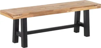 Beliani Beliani - Banco De Jard&iacute;n Y De Comedor De Madera Clara Con Asiento Patas Negras Para Exterior O Interior Scania