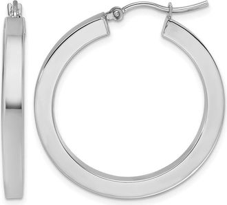 Diamond2Deal 10k Gold 3mm Polished Square Shape Hoop Earrings