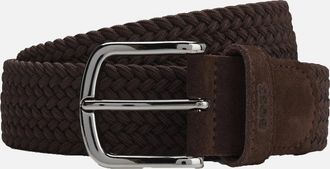 HUGO BOSS Mens Boss Black Sash Woven Belt Dark Brown - Size: UK 34