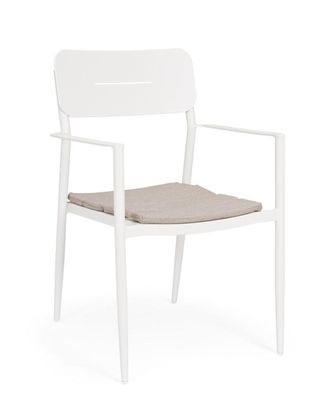 Outdoor Living Conjunto de 2 sillas de aluminio de olefina blanco roto
