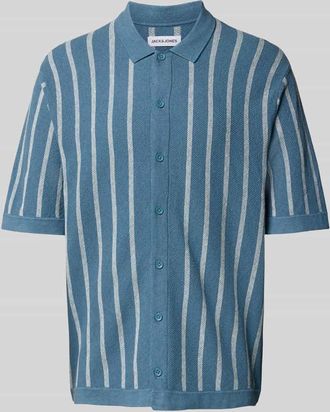 Jack & Jones Jack & Jones Freizeithemd mit Knopfleiste Modell EMIL in Ocean, Gr&ouml;&szlig;e XL