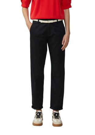s.Oliver Chinohose S.OLIVER, Damen, Gr. 34, N-Gr, schwarz, Web, Obermaterial: 98% Baumwolle, 2% Elasthan, unifarben, lang, Hosen Chinohose, mit G&uuml;rtel