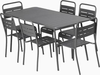 Concept Usine Conjunto de mesa de jard&iacute;n de 160 cm y 6 sillas