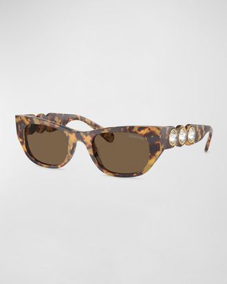 Swarovski Imber Tortoise Acetate & Plastic Cat-Eye Sunglasses