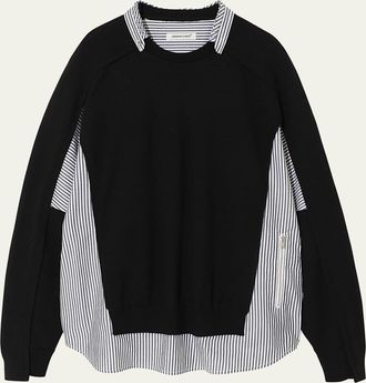 Undercover Striped Shirt Knit Sweater