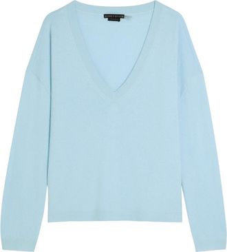 Alice & Olivia Williams V-neck Cashmere-blend Jumper - Blue - XL (UK16 / XL)