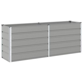vidaXL Jardinera Gris Claro 195 X 50 X 75 Cm Acero Galvanizado Vidaxl