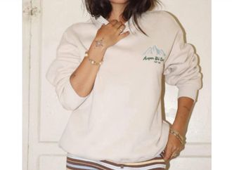 Bailey Rose Aspen Ski Camp Sweatshirt In Beige