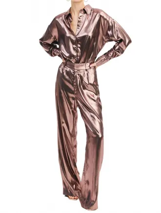 Allison New York Joan Lame Pants In Rose Gold