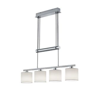 Trio Suspensi&oacute;n Garda N&iacute;quel 4 Pantallas De Tela Blanca L77 Cm Lighting