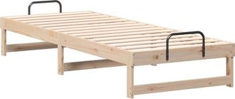 vidaXL Bed Frame with Carry Handles Brown Solid pine wood Vidaxl