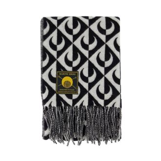 Marine Serre Moon Lozenge wollen sjaal - unisex - Accessoires - Zwart - Maat: ONE Size Wol