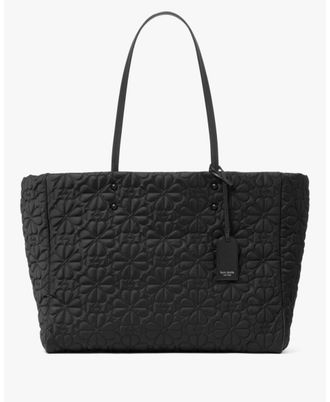 Kate Spade New York Womens Tilly Quilted Large Tote Bag - Black Nylon - One Size