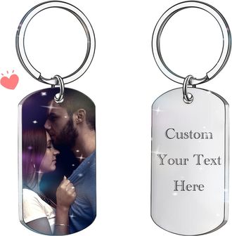 Generic Double Sided Custom Keyring UK with Picture Personalised Engraving Photo Drive Safe Text Keepsakes Double-Sided Custom Keyring UK with Picture Gift fo
