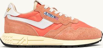 Autry SNEAKERS REELWIND LOW IN NYLON E SUEDE BIANCO E PEACH PINK