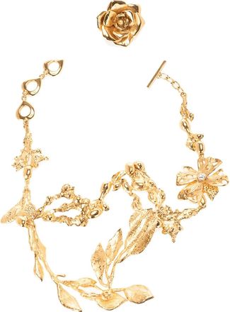 Saint Laurent flower-motif necklace - Gold