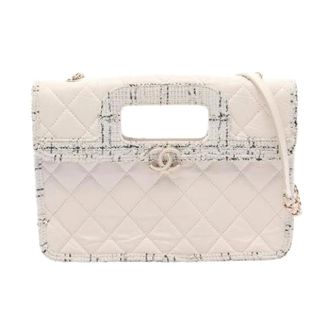 Chanel Pre-owned Matelasse Calf 2way Shoulder Bag - Dames - Pre-owned - Wit - Maat: ONE Size Leer