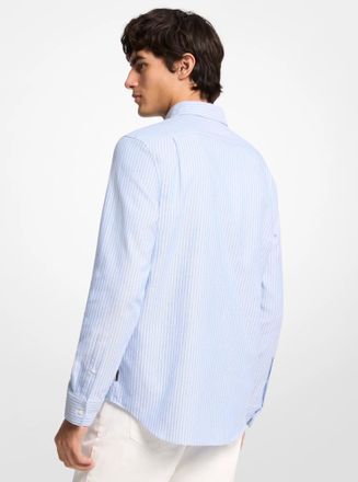 Michael Kors Classic-Fit Striped Cotton Shirt