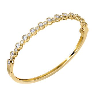 Diamond2Deal 18k Vermeil Plated Silver 1.8 ct Round Lab Grown Diamond Bangle Bracelet 7