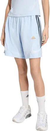 adidas Originals Teamgeist Adicolor Shorts in Crystal Sky/Aurora Ink/White at Nordstrom, Size X-Small