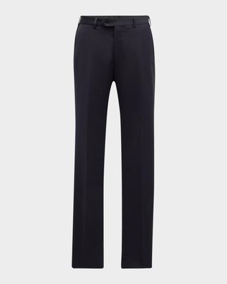 Emporio Armani Basic Flat-Front Wool Trousers