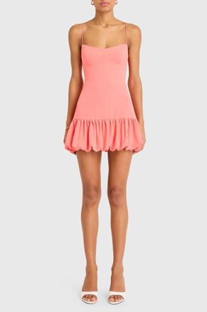 Amanda Uprichard Ivy Skort Bubble Dress In Grapefruit