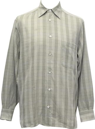 Ermenegildo Zegna Green Checked Cotton Shirt Size S