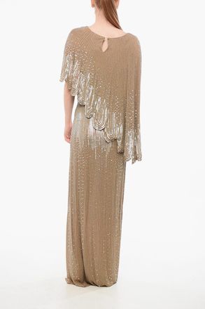 Elisabetta Franchi RED CARPET Maxidress Paillettato con Design a Cappa Elisabetta Franchi