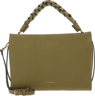 Coccinelle Leather handbag cross body bag Boheme Grana Double Hand Bag Seagrass/Sandshell khaki