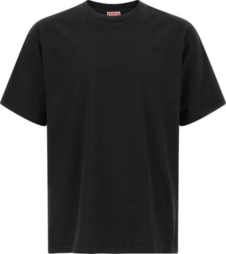 Kenzo Black Crewneck Embroidery T-Shirt
