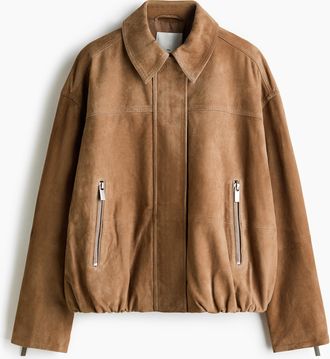 H&M Jacke aus Veloursleder - Beige