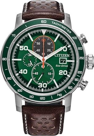 Citizen Brycen Chronograph Green Dial Mens Watch CA0851-05X