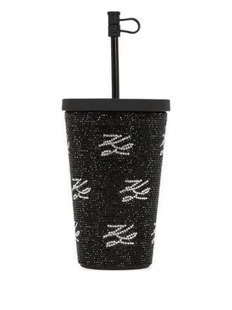 Karl Lagerfeld K/Autograph travel cup - unisex - glass/Artificial Stone - OS - Black