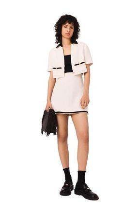 Maje 2-in-1 tweed dress in Ecru at Nordstrom, Size 42 Eu