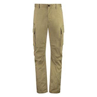 Dsquared2 Straight Trousers, male, Beige, Size: XL Regular Cotton Stretch Sport Cargo Pants