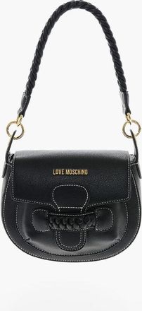 Moschino LOVE Faux Leather Saddle Bag with Braided Details size Unica