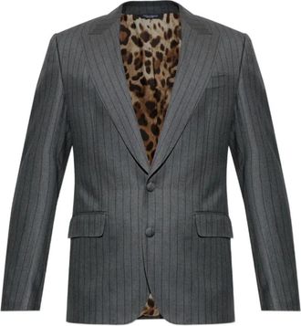 Dolce & Gabbana Nadelstreep Virgin Wool Blazer - Heren - Blazers - Grijs - XL - Wol - Jassen