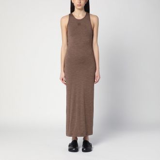 Loewe Brown wool dress with Anagram logo