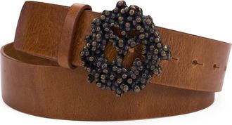 Denim Tears Brown Peace Wreath Belt