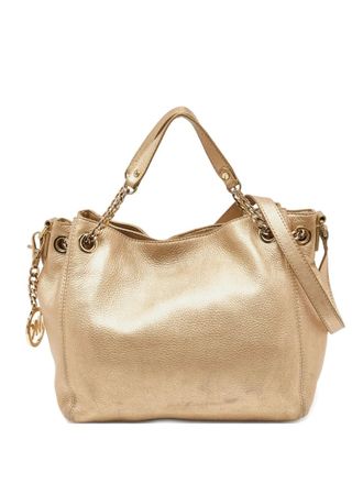 Michael Kors Leren schoudertas met ketting - Beige