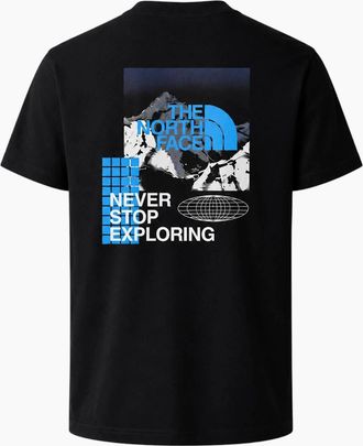 The North Face Mens The North Face Mens Energy Graphic T-Shirts Crew Neck Short Sleeve Soft Cotton Tee - Black - Size: 38