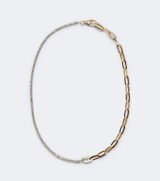 Bucherer Link 18kt gold chain necklace with diamonds