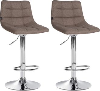 Clp Clp - Set De 2 Taburetes De Bar Jerry En Tela Gris Topo Cromado
