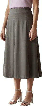 Jessica London Pleated A Line Skirt in Charcoal at Nordstrom, Size 28