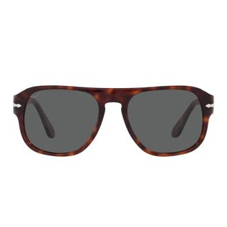 Persol Sunglasses, unisex, Brown, 57 MM, Stylish Unisex Sunglasses with Black Lenses