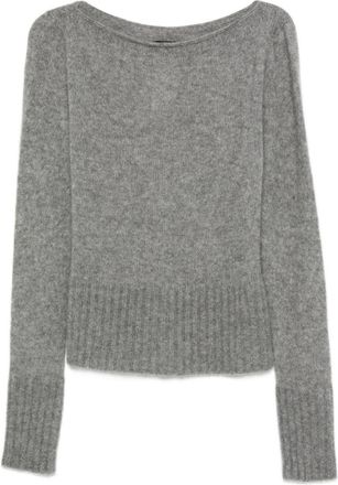 Tom Ford Womens Boat Neck Sweater Grey Cashmere