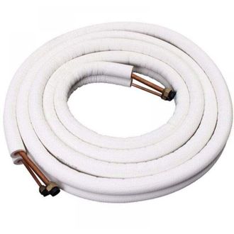 OEM Tubo De Cobre Aislado De 4 M - Par De Accesorios De 1/4+3/8 - Compatible Con Aire Acondicionado - Impermeable Y Duradero - Para Instaladores Y Profesi