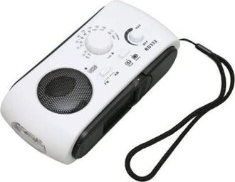 OEM Radio De Manivela, Port&aacute;til, Con Alimentaci&oacute;n Solar, Am/fm, Ideal Para Emergencias En Camping Y Senderismo (blanco)